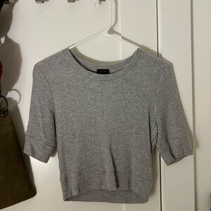 Sen Gray Ribbed Knit Sweater